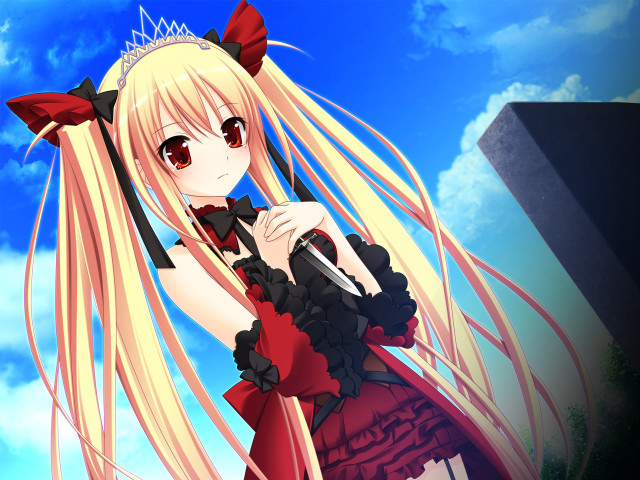 Anime girl blonde hair red #6 free wallpaper - medium preview image