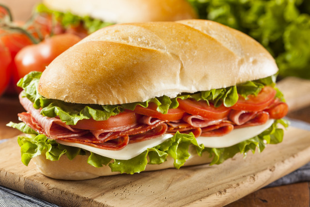Sandwich meat cheese tomatoes cuttingboard free wallpaper - medium preview image