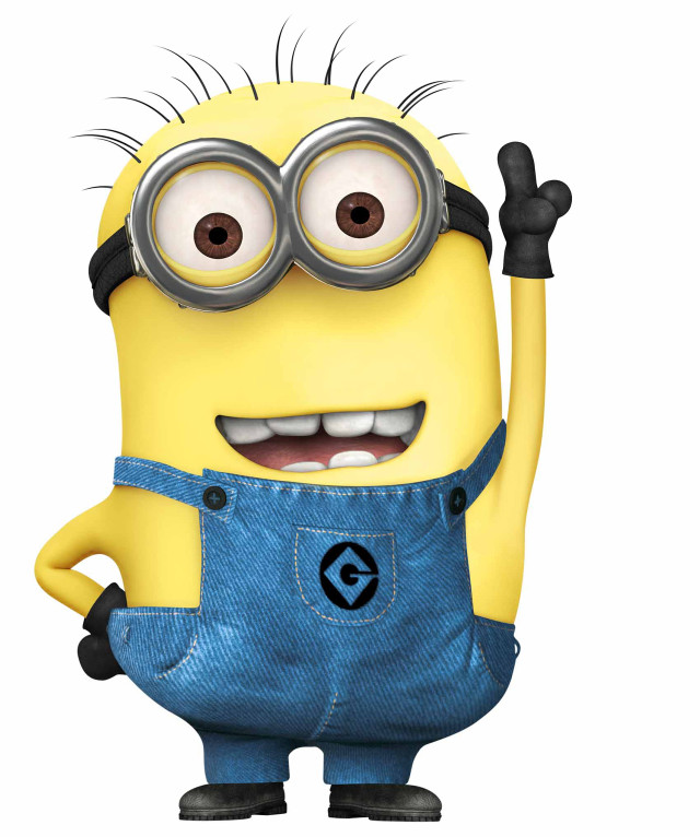 Cartoon minion glasses arms up free wallpaper - medium preview image