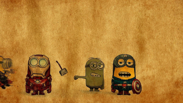 Cartoon characters standing line brown free wallpaper - medium preview image