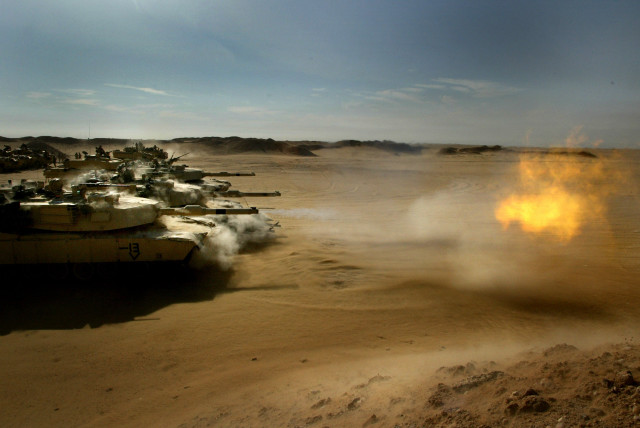 Tanks desert sky clouds background free wallpaper - medium preview image