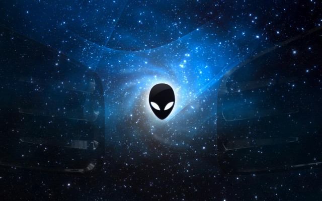 Alien head space stars black free wallpaper - medium preview image