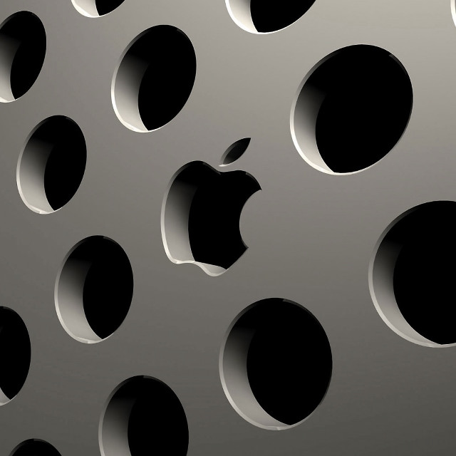 Metal surface holes apple logo free wallpaper - medium preview image
