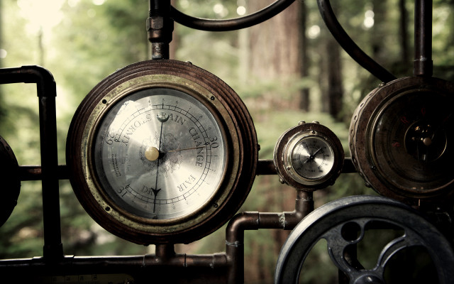 Steampunk gauge clocktower forest gears free wallpaper - medium preview image