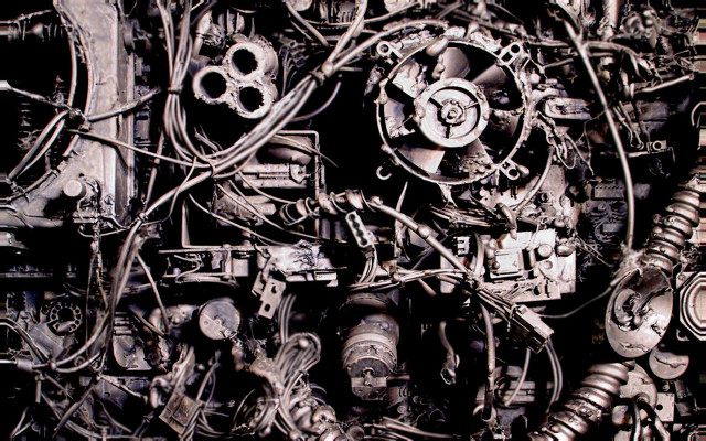 Wires electrical equipment room wall free wallpaper - medium preview image