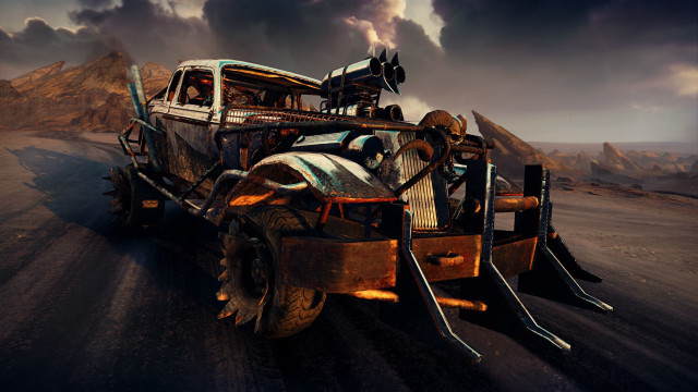 Car junk desert mountains background free wallpaper - medium preview image