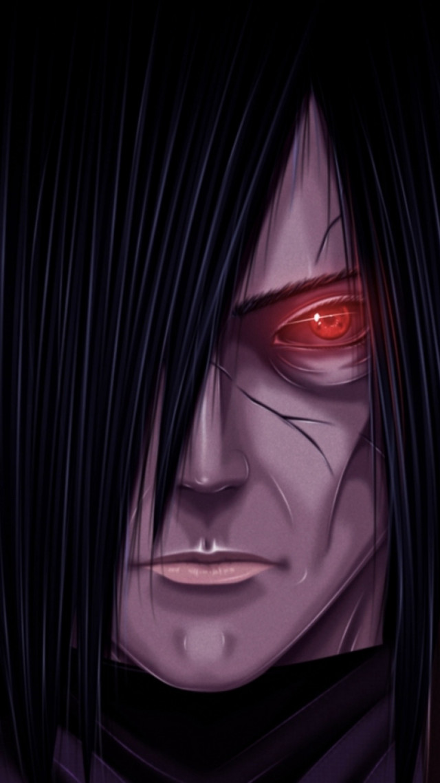 Man red eyed black hair free wallpaper - medium preview image