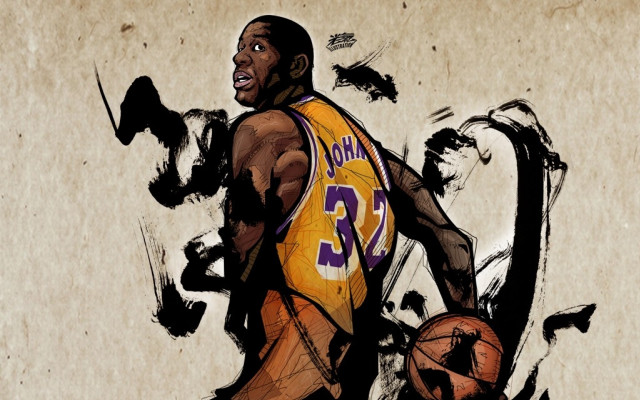 Basketball player holding ball hoop free wallpaper - medium preview image