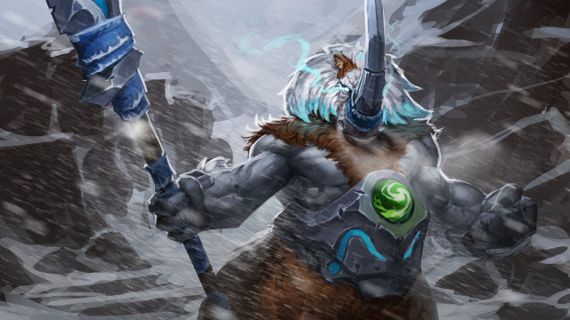 Man sword horned head spear free wallpaper - medium preview image