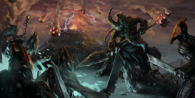 Demonic creatures fantasy setting sky free wallpaper - medium preview image