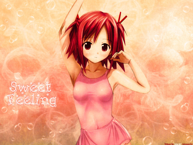 Girl red hair pink dress #2 free wallpaper - medium preview image