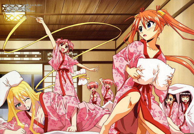 Women pink dresses bed group #2 free wallpaper - medium preview image