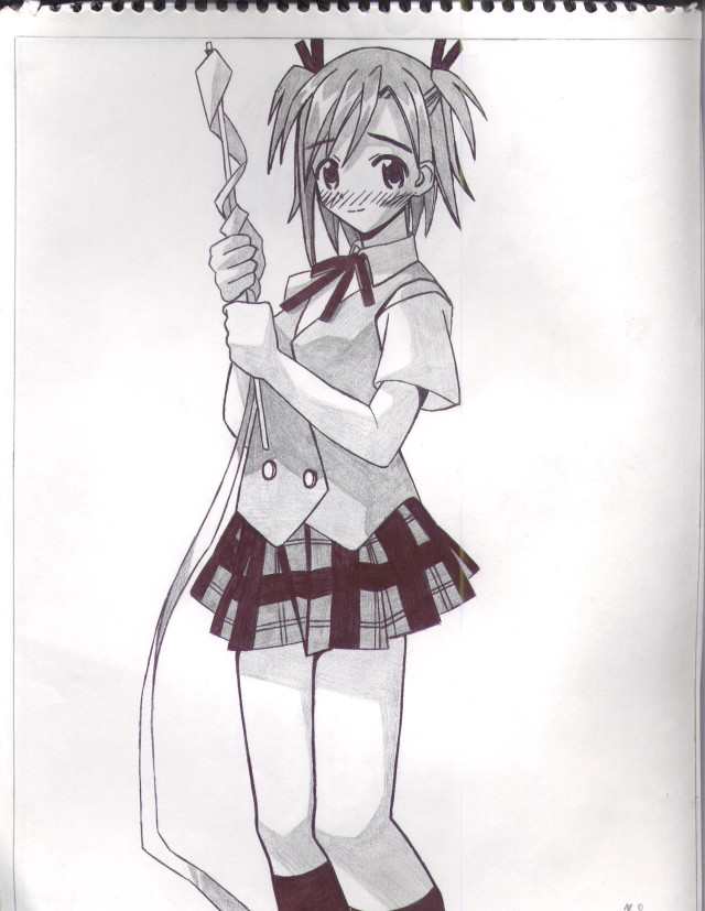 Girl sword skirt head drawing free wallpaper - medium preview image