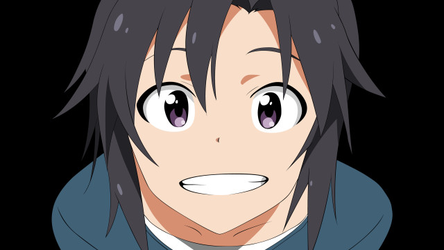 Man blackhair blueshirt frown celshade free wallpaper - medium preview image