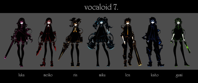 Anime characters group poses colors #2 free wallpaper - medium preview image