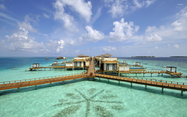 Pier house ocean dock beach free wallpaper - medium preview image