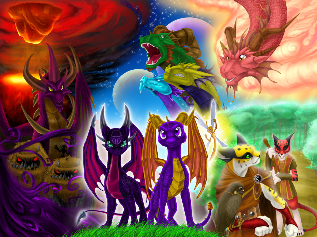 Cartoon characters colorful sky dragon free wallpaper - medium preview image
