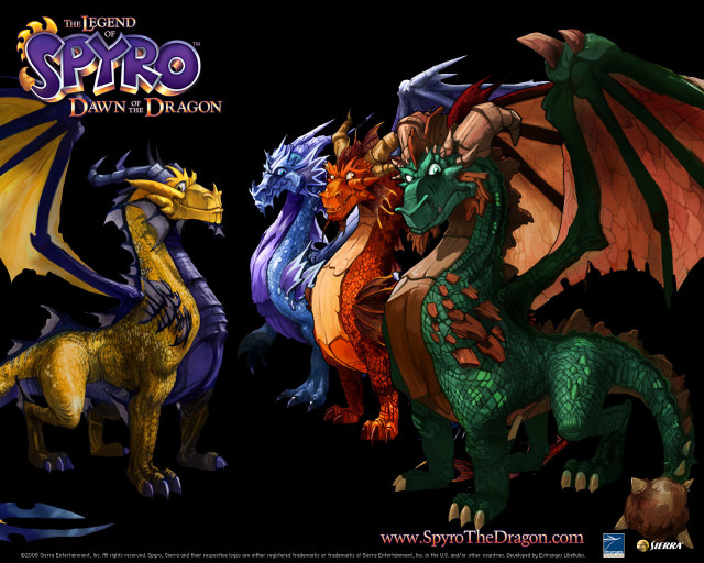 Dragon statues colored black background free wallpaper - medium preview image