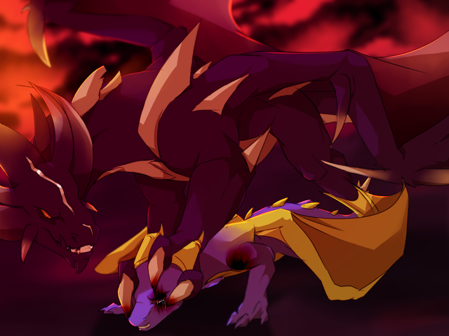 Cartoon dragon yellow tail red free wallpaper - medium preview image