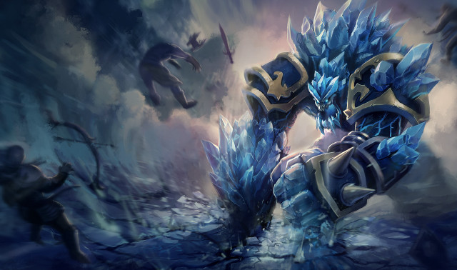 Blue gold robot large head free wallpaper - medium preview image