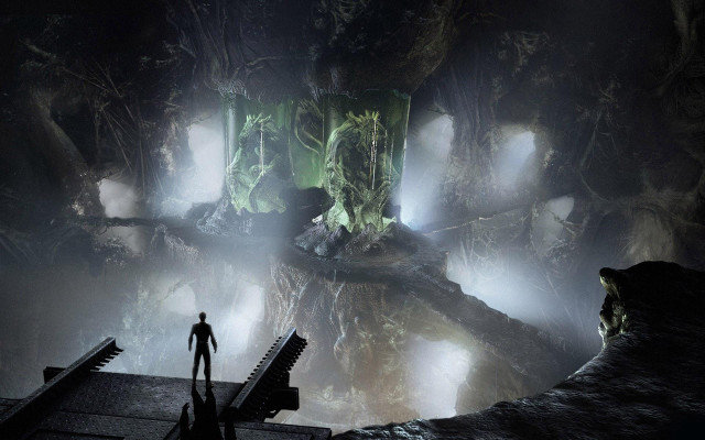 Man cave giant creature glowing free wallpaper - medium preview image