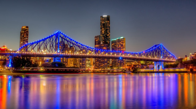 Bridge water city night lights #16 free wallpaper - medium preview image