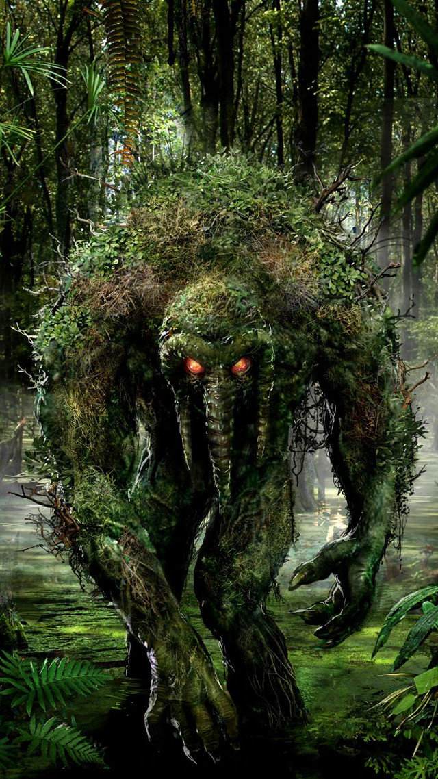 Red eyes forest creature trees free wallpaper - medium preview image