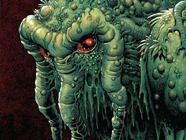 Green monster red eyes eyeball free wallpaper - medium preview image