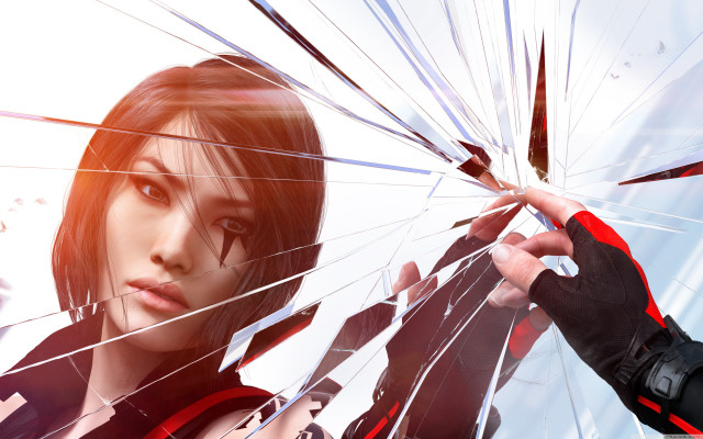 Woman broken glass man knife free wallpaper - medium preview image