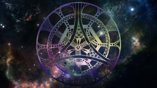 Psychedelic symbol galaxy background stars free wallpaper - medium preview image
