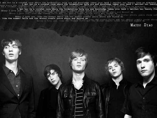 Men group poster black white free wallpaper - medium preview image