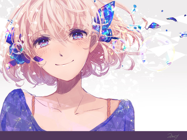 Girl blonde hair blue eyes free wallpaper - medium preview image