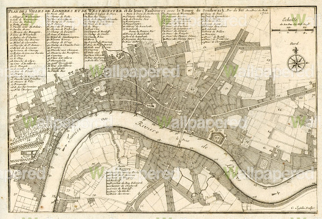 London map river thames 19th free wallpaper - medium preview image