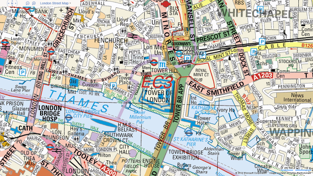 City map streets buildings detailed free wallpaper - medium preview image