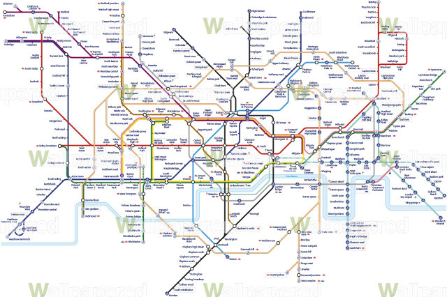 London underground railway map stations free wallpaper - medium preview image