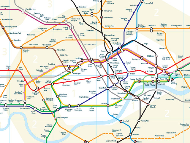 Subway system map with all free wallpaper - medium preview image