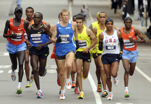Race group men running street free wallpaper - medium preview image