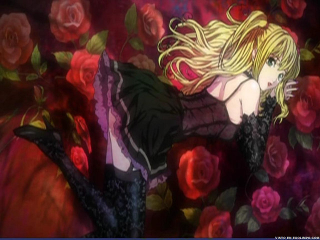 Woman laying roses dress boots free wallpaper - medium preview image