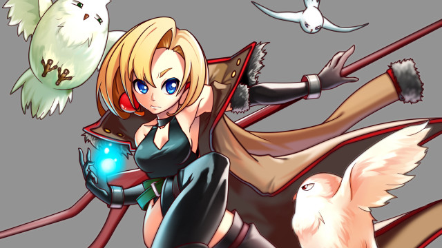 Woman sword bird shoulder bird free wallpaper - medium preview image