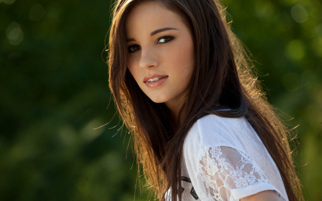Aramenta longhair white shirt portrait free wallpaper - medium preview image