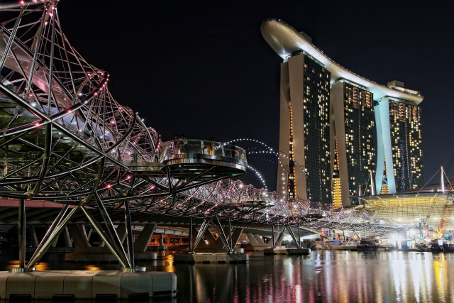 City skyline bridge river night #56 free wallpaper - medium preview image
