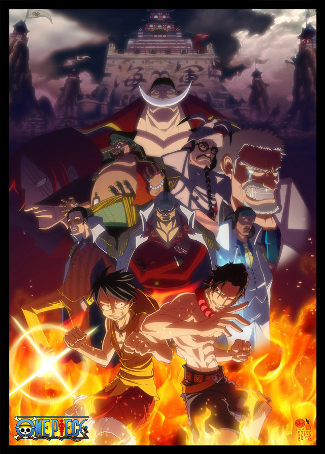 Anime characters fire castle sky free wallpaper - medium preview image
