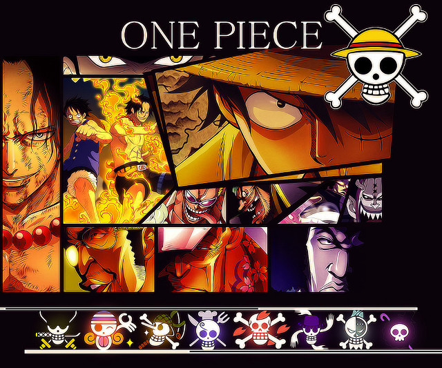 One piece poster characters skull free wallpaper - medium preview image