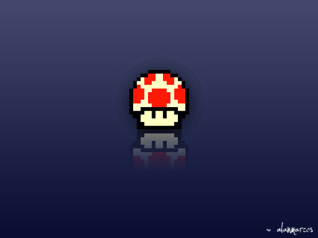 Mushroom red reflection ground below free wallpaper - medium preview image