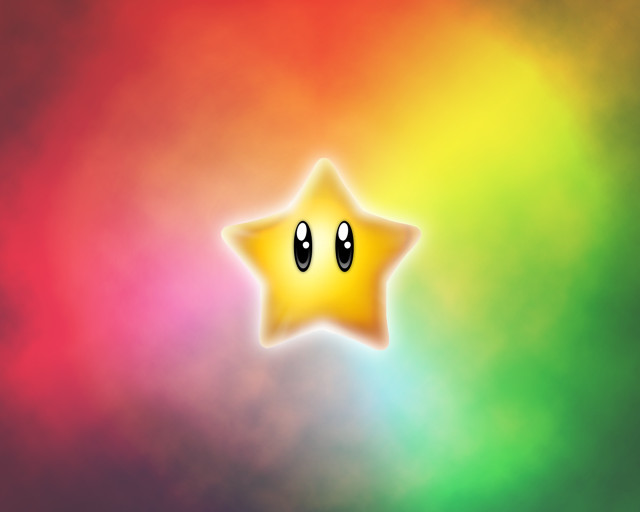 Yellow star with eyes colorful free wallpaper - medium preview image