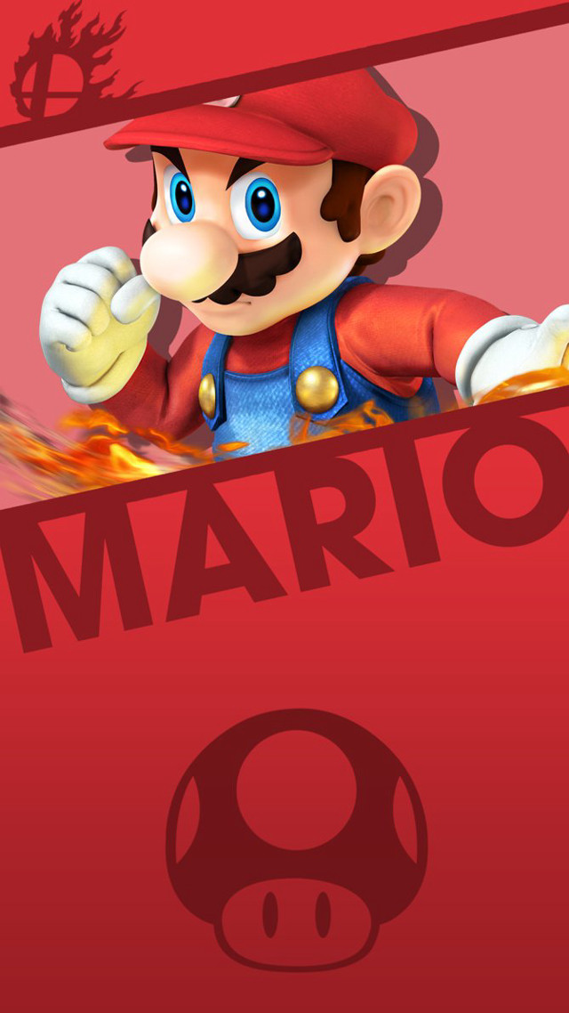 Mario holding sign red background free wallpaper - medium preview image