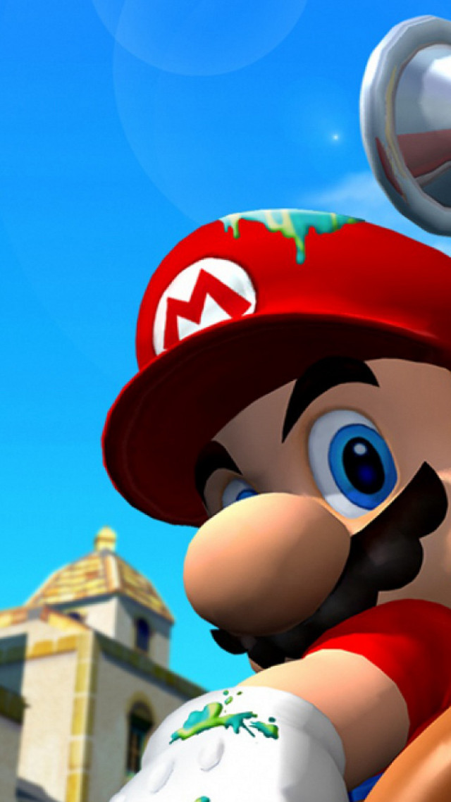 Mario running baseball bat building free wallpaper - medium preview image