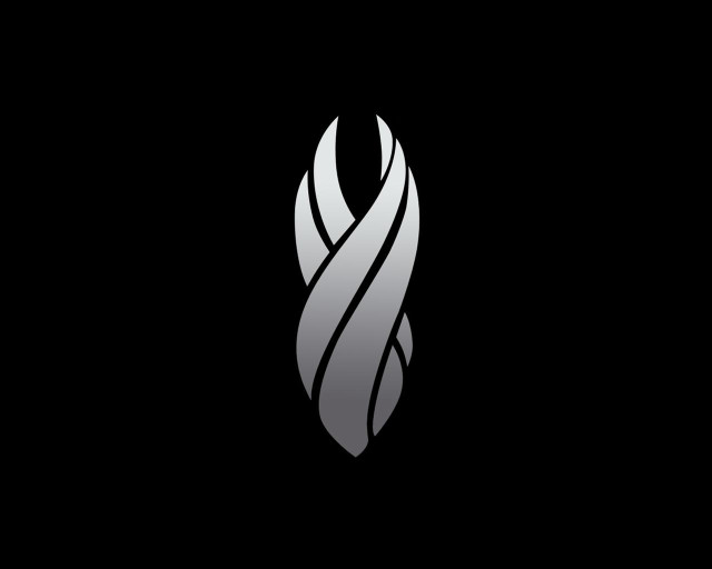 Black white logo silver swirl free wallpaper - medium preview image