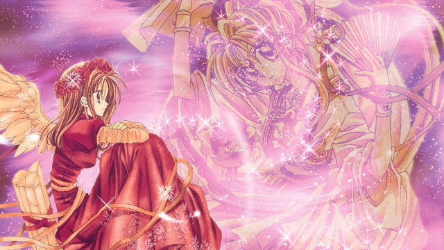 Angelic red dress wings starry free wallpaper - medium preview image