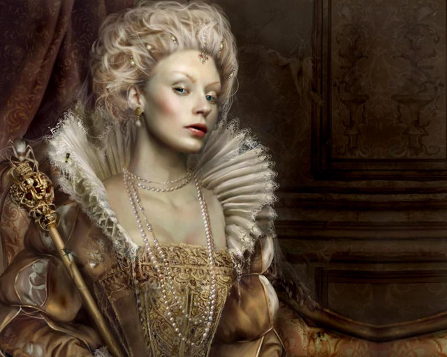Woman dress sword white hairdo free wallpaper - medium preview image